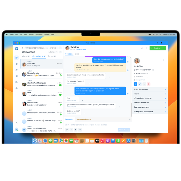 Tela de chat unificado
